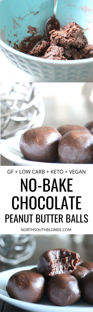 Indulge in these chocolate peanut butter balls while they're low in calories, dairy-free, gluten-free, and vegan. They are also high in protein! Refined Sugar Free | Low Carb Desserts | Keto Dessert | Chocolate Peanut Butter | Naturally Sweetened | Vegan Desserts | Ketogenic | Weight Loss | Snacks | Snack Recipe | Chocolate Recipe | Healthy Desserts |