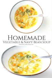 Homemade vegetable and navy bean soup