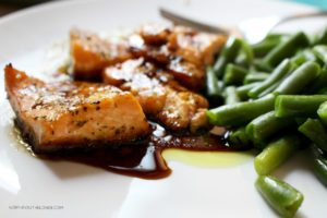 A tasty teriyaki salmon recipe that's sweet enough to get your kids eating healthy. The marinade is super easy to make and involves only a few ingredients! Easy Recipes | Dinner | Lunch | Marinade | Seafood | Fish | Gluten-Free | Quick & Easy | Clean Eating | Healthy | Good For You | Weight Loss | High Omega 3's | Healthy Fats | Brain Food | Toddler Food | Kid-Friendly | Super Food | Easy Dinner Recipes | Main Dish | Entree Ideas | 