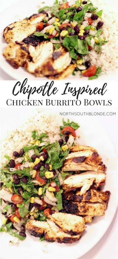 Chipotle Inspired Chicken Burrito Bowls