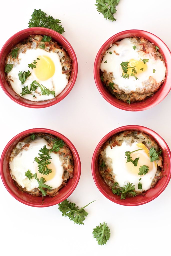 Oven Baked Hash Brown Egg Cups (gluten-free, meatless)