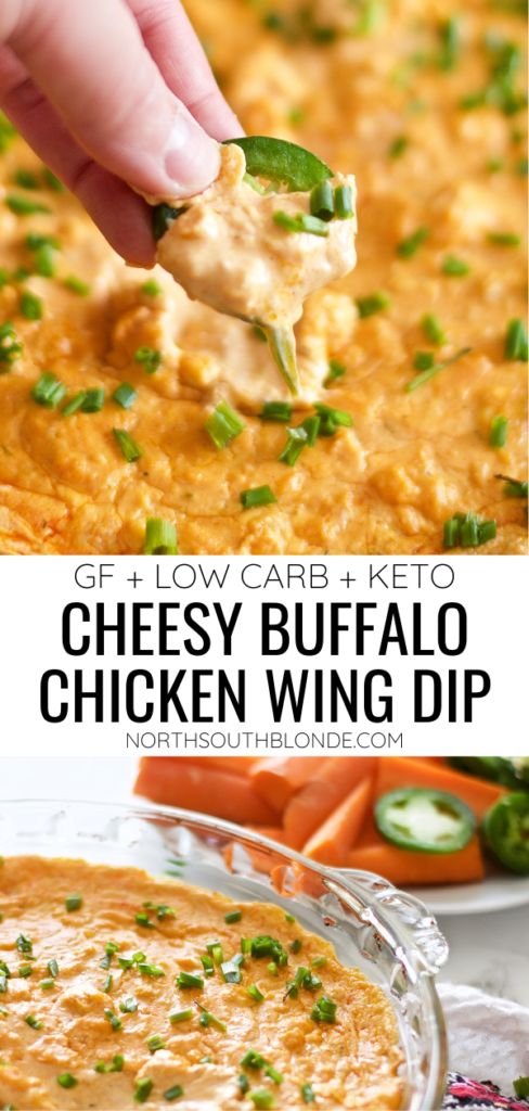 Cheesy Buffalo Chicken Wing Dip (Easy, Gluten-Free, Low Carb, Keto)