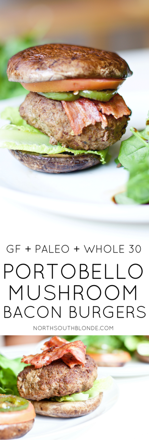 Portobello Mushroom Bacon Burgers (Low Carb, Keto, Paleo, Whole 30)