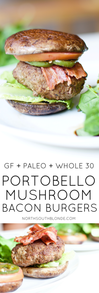 Portobello Mushroom Bacon Burgers are extremely juicy, delicious, and healthy. The ultimate paleo meal that's low carb, keto friendly and high in protein. Gluten Free | No Bread | Homemade Burgers | Gluten-Free Burgers | Keto Burgers | Homemade Hamburgers | Weight Loss | Dinner | BBQ Recipe | Grilling | Grilled Burgers | Bacon Burgers | Paleo | Whole 30 | Sugar Free Ketchup | Bun Replacement | Bread Replacement | Mushrooms | 