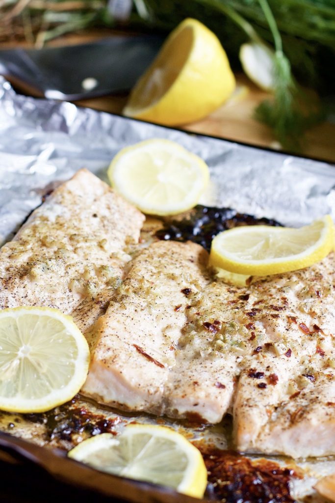 Lemon and Garlic Butter Salmon (Gluten-Free, Paleo, Whole 30)