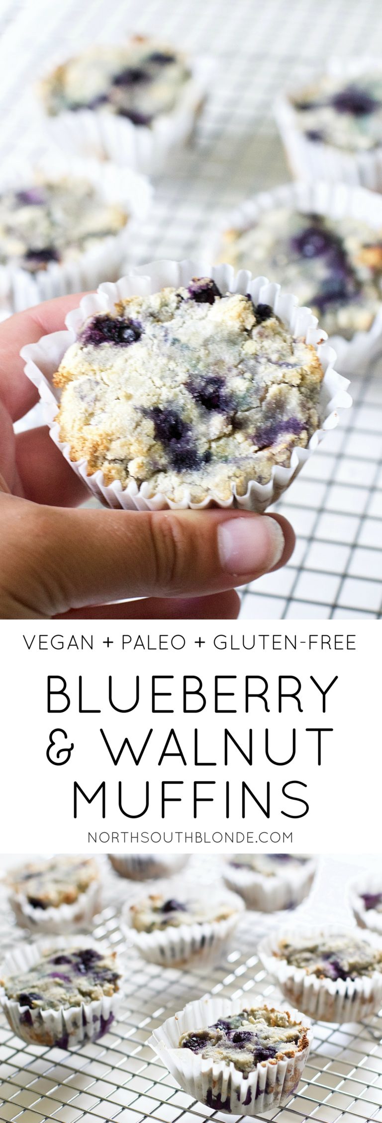 Blueberry and Walnut Breakfast Muffins (Vegan, Paleo, GlutenFree)