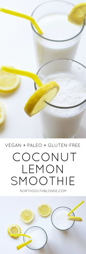 Coconut Lemon Smoothie is a creamy lemon flavoured piña colada that can be made with or without rum. A healthy, refreshing and flavourful summer drink.