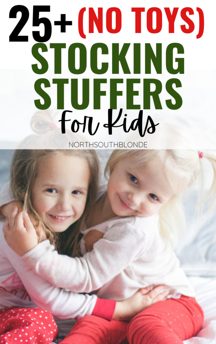 For stocking stuffer gift ideas for the kids this Christmas, here are small and affordable items - no toys - that the'll love! Kids | Toddlers | Christmas Gifts | Stocking Stuffer Ideas | No Toys | No Junk | Gift Guide | Save Money | Motherhood | Parenting |