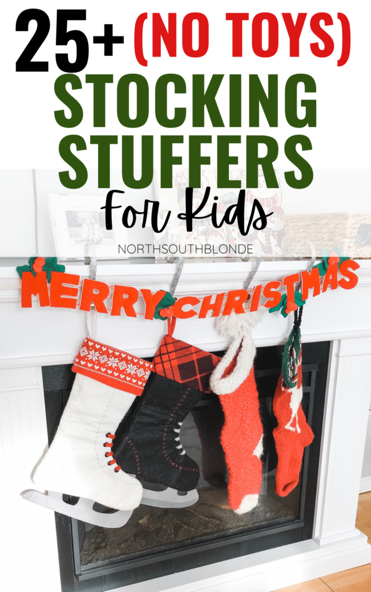 For stocking stuffer gift ideas for the kids this Christmas, here are small and affordable items - no toys - that the'll love! Kids | Toddlers | Christmas Gifts | Stocking Stuffer Ideas | No Toys | No Junk | Gift Guide | Save Money | Motherhood | Parenting |