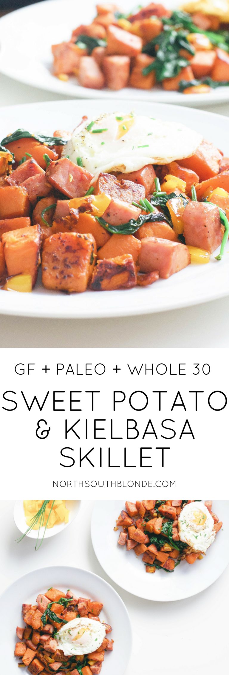 Sweet Potato and Kielbasa Skillet (GlutenFree, Paleo, Whole 30)