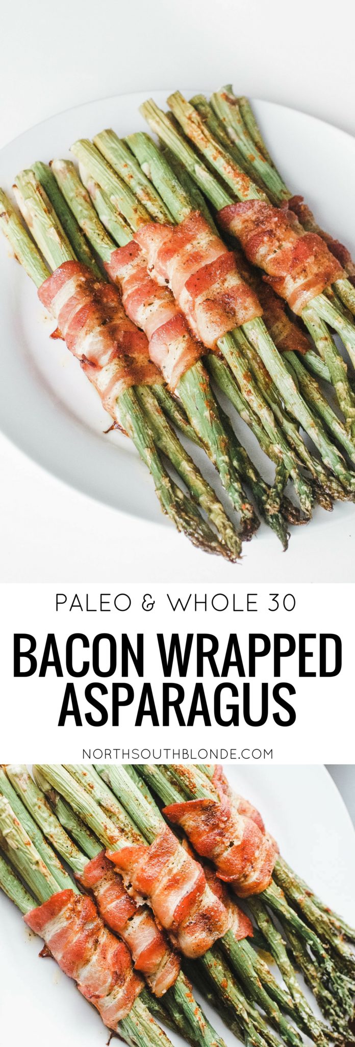 Bacon Wrapped Asparagus is the perfect side dish at dinnertime. Great for lunch or meal prepping as well. They're full of flavour and only 20 minutes to make! Brakfast | Lunch | Dinner | Sides | Side Dish | Uncured Bacon | Organic | NON GMO | Paleo | Whole 30 | Gluten-free | GF | Easy | Quick | Vegetables | Veggies | Keto | Ketogenic Diet | Weight Loss | Lose Weight | Low Carb | Protein | 