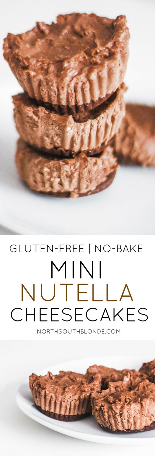 These No-Bake Mini Nutella Cheesecakes are absolutely heavenly. A soft, delectable, gluten-free dessert, and only involving three ingredients!