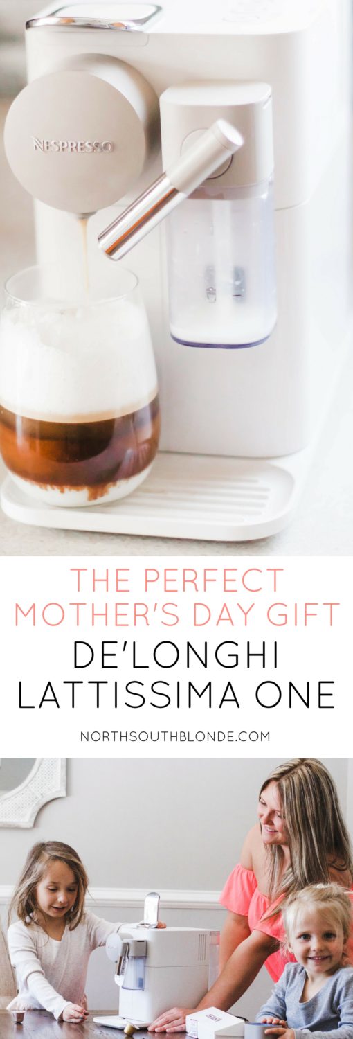 The De’Longhi Lattissima One is the perfect Mother’s Day gift for coffee loving Moms. Mom will instantly fall in love with its luxurious features and design, while making her favourite latte and espresso with ease. Kitchen Appliances | Kitchen Gadgets| Coffee Machine | De'Longhi | Espresso | Nespresso | Mother's Day Gift Ideas | Gift Guides | Latissima One | Mothers Day | Coffee Machine | Built in Frother | White Espresso Machine | Nespresso Machine | Single Serve | Lattes | Premium Coffee