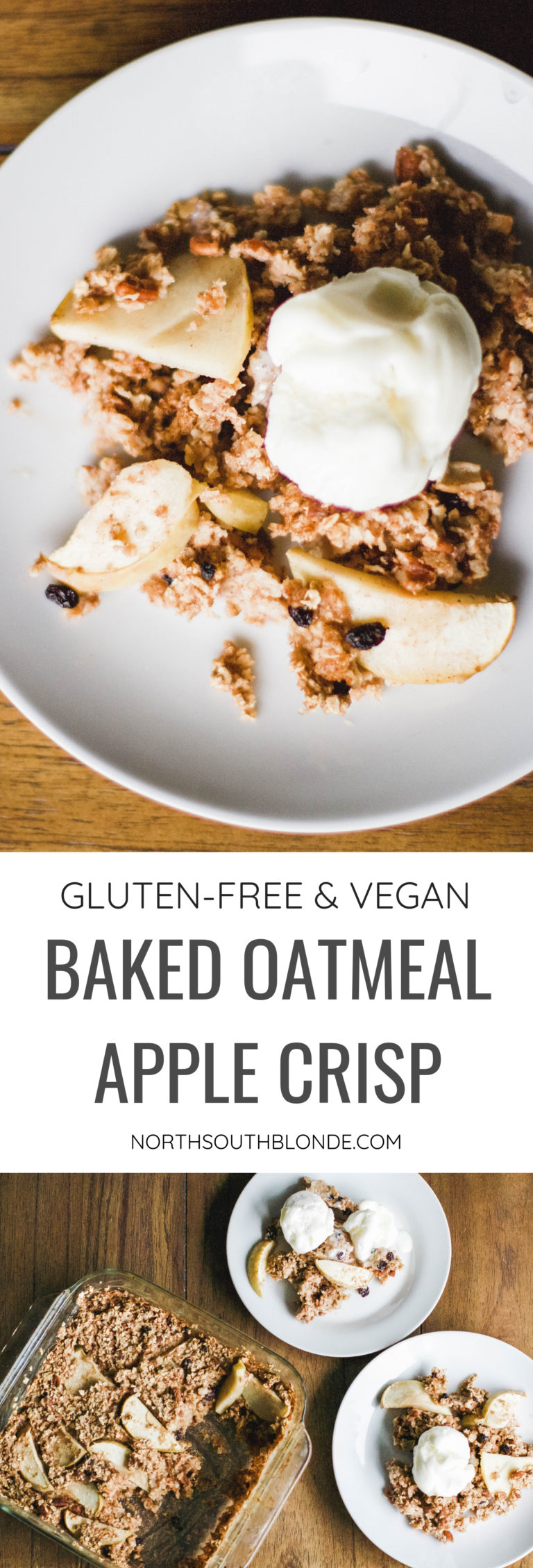 Baked Oatmeal Apple Crisp (Gluten-Free and Vegan)