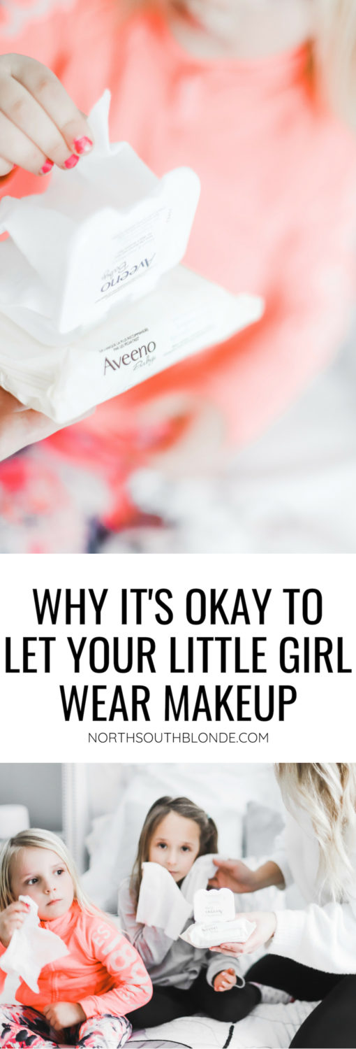 I want to be the best role model I can be to my children, and that means showing them how to appreciate beauty, flaws, and differences. Motherhood | Daughters | Girls Wear Makeup | Little Girls | Raising Kids | Parenting Methods | Present Parenthood | Mindfulness | Gentle Parenting Tips | Aveeno Baby Hand & Face Wipes | Sensitive Skin | Makeup Remover | Young Girl Wearing Makeup | 