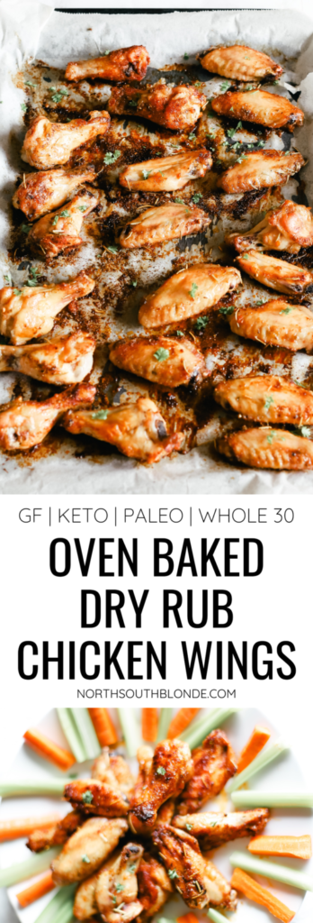 Low carb and full of flavour! An easy chicken wing dinner recipe to make, just pair your wings with your favourite side dish and dip and enjoy! Dry Rub Chicken Wings | Dry Rub Seasoning | Dry Rubbed | Keto | Ketogenic | Oven Baked Chicken Wings | Naked Chicken Wing Recipe | Not Breaded | No Breading | Gluten-Free | Paleo | Whole 30 | Game Night | Crispy | Chicken Seasoning | Poultry Seasoning | Family Dinner | 