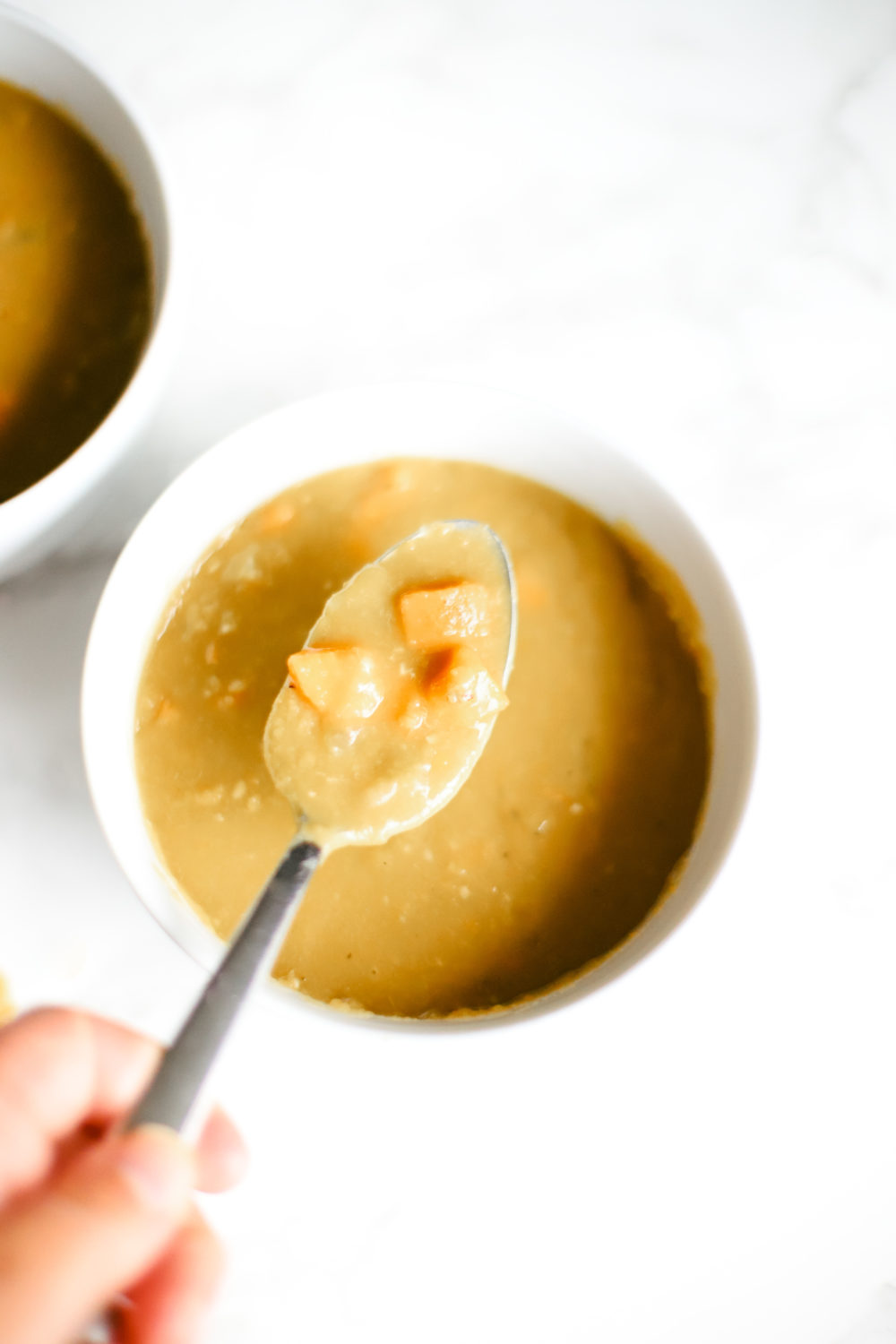 Don't feel like cooking? No problem. This Slow Cooker Split Pea Soup is wholesome, packed full of nutrients and fibre, and clean eating at it's finest. Slow cooker | Pressure Cooker | Crockpot | Green Split Pea Soup | Split Green Peas | Ketogenic | Keto soup | Vegan | Vegetarian | Baby Food | Food for Kids | Slow Cooker Recipes | Gluten-Free | Healthy | Clean Eating | Weight Loss | Lose Weight | Soup Diet | Dinner | Lunch | Main Course | Entree