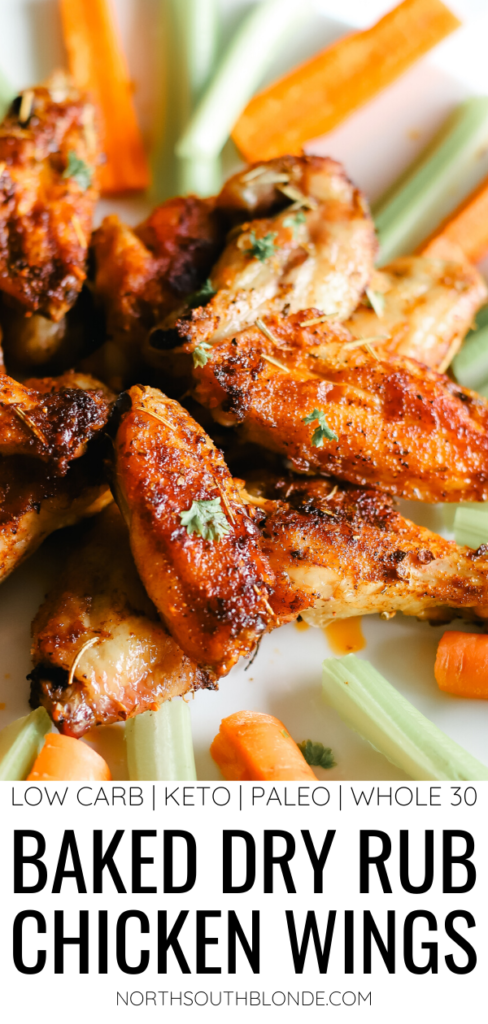 Low carb and full of flavour! An easy chicken wing dinner recipe to make, just pair your wings with your favourite side dish and dip and enjoy! Dry Rub Chicken Wings | Dry Rub Seasoning | Dry Rubbed | Keto | Ketogenic | Oven Baked Chicken Wings | Naked Chicken Wing Recipe | Not Breaded | No Breading | Gluten-Free | Paleo | Whole 30 | Game Night | Crispy | Chicken Seasoning | Poultry Seasoning | Family Dinner | 