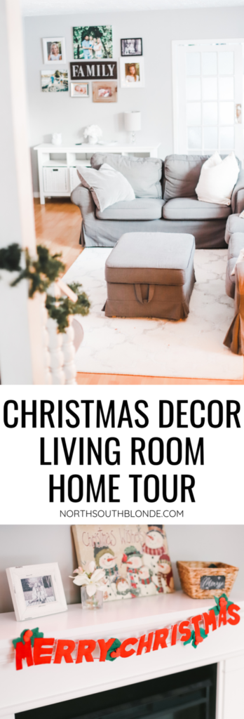 This is our living room home tour with minimal, cozy, and affordable Christmas decorations for the holiday season. I'll be linking everything from our rug, furniture, and accents, to our Christmas tree and electric fireplace. Home Design | Home Decor | Christmas Decor | Christmas Decorations | Deck The Halls | Holiday Decorating | Xmas Tree | Ikea Ektorp Sofa | Nordvalla Grey | Hemnes Sofa Table | TV on Top of Fireplace | Mantel |