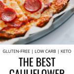 This cauliflower pizza recipe has a crispy crust that's low carb and keto on a ketogenic diet. Nutrient rich and perfect for weight loss. Gluten-Free Pizza | Cauliflower Pizza Crust | Healthy Pepperoni Pizza | Crispy Pizza Crust | Easy Recipes | Keto Dinners | Super Food Pizza | Healthy Pizza Recipe | No flour | Low Glucose Spike |
