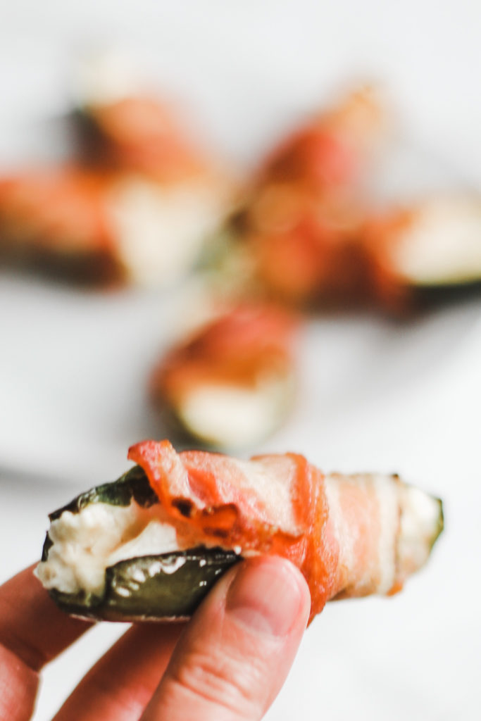 Keto bacon wrapped, cream cheese stuffed jalapeños are quick and easy to make, baked in the oven to perfection! A gluten-free, low carb snack or appetizer. Mexican Food | Keto Jalapenos | Stuffed Jalapenos | Keto Jalapeno Poppers | Bacon Wrapped Jalapenos | Weight Loss | Ketogenic | Ketos Snacks | Keto Recipes | Baked Jalapenos | Easy Keto |