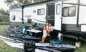 An extensive list of everything you'll need, gear, and necessities for setup and camping in an RV trailer or camper with the family. Camping With Kids | Family Travel | RV Trailer | RV Setup | Camping Trailer | Camper | Family Camping | Camping List | RVing With Kids |