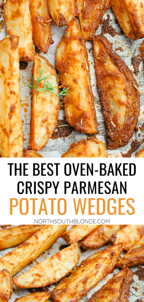 The best parmesan crusted wedges with seasoned roasted potatoes, freshly cut to perfection for the perfect dinner side dish or snack. Gluten-Free | Potato Side Dishes | Fresh Cut Fries | Potato Wedges | Rosemary | Seasoned Potatoes | Homemade Wedges | Baked Potato Wedges | Crispy Potatoes | Comfort Food | Potato Recipe | Appetizer | 