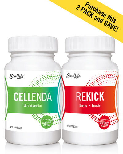 SoulLife Cellenda and Rekick Health Supplements | Hormone Balance | Absorption | Thyroid Gland | Hypothyroidism | Hyperthyroidism | Holistic Wellness | Naturopathic Healing | Gut Health | Energy | Gut Detox | Natural Vitamins and Minerals | Hair Skin and Nails | Body Detoxify | Adrenals | Adrenal Function | Strengthen Immune System | Boost Immunity | Metabolism | Fat Burn | Weight Loss | Weight Management | Better Sleep | Mental Health | Organic Multivitamin | Made in Canada | Soul Life