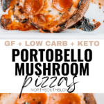These quick and easy Portobello Mushroom Pizzas are done in 10 minutes in the oven, baked to perfection. Gluten-free, low carb and keto friendly. Keto Dinners | Quick and Easy | Keto Dinner | Keto Pizza | Portobella | Portobello Mushroom Caps | GF Pizza | Ketogenic Diet | Keto Recipe | Weight Loss |