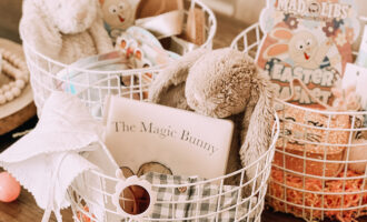 Easter basket gifts that are simple and sweet for baby girl and the older girls who love the Easter holiday! (No candy gift ideas for kids) Gifts for Babies | Easter Holiday Ideas | Spring Fashion | Style | Little Girls | Baby Girls | H&M | Indigo Chapters | Easter Gifts | Easter Baskets | Motherhood | Parenting | Kids | Gifts for Girls | Gift Guide |
