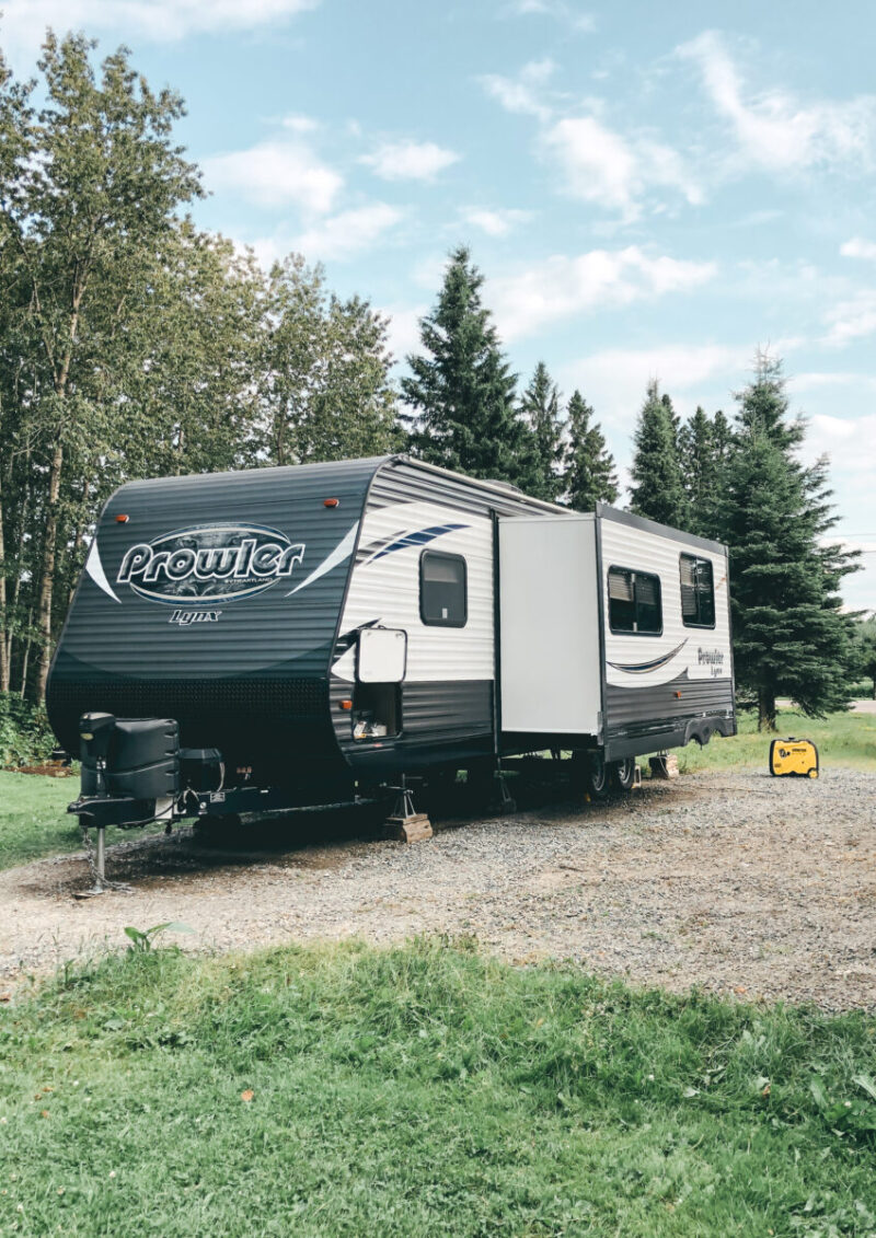 Review of the quietest most dependable generator for RV camping - the Champion 4500-Watt Duel Fuel Inverter Portable Generator is powerful and easy to use! Family camping | RVing | Camper Trailer | Boondock | Boondocking | Canadian Living | Northern Ontario | Champion Generators | Price | Review | Setup | Off-Grid | Glamping | Family Travel |