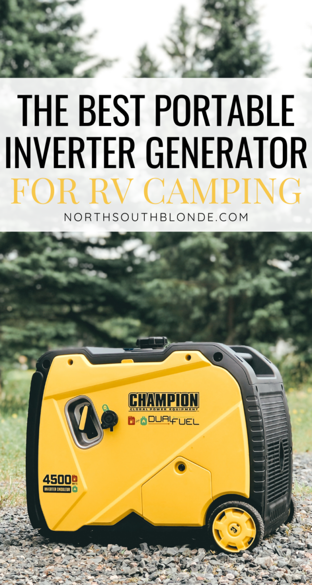 Review of the quietest most dependable generator for RV camping - the Champion 4500-Watt Duel Fuel Inverter Portable Generator is powerful and easy to use! Family camping | RVing | Camper Trailer | Boondock | Boondocking | Canadian Living | Northern Ontario | Champion Generators | Price | Review | Setup | Off-Grid | Glamping | Family Travel |