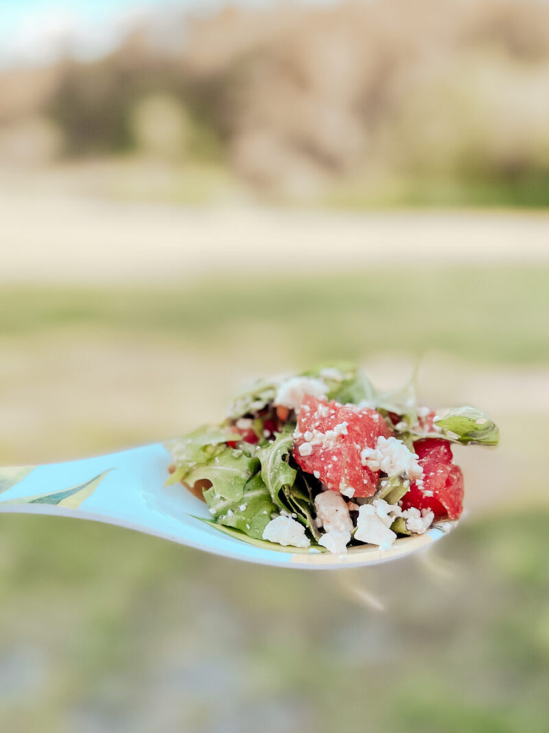 This refreshing watermelon fetal salad is gluten-free and less than 10 ingredients. Enjoy as a healthy and nutritious meal or side dish. Summer Salad | Easy Summer Recipes | Easy Salad Recipes | Camping | Garden Salad | Low Carb | Keto | Main Dish | Side Dish | Healthy | Fruit Salad | 