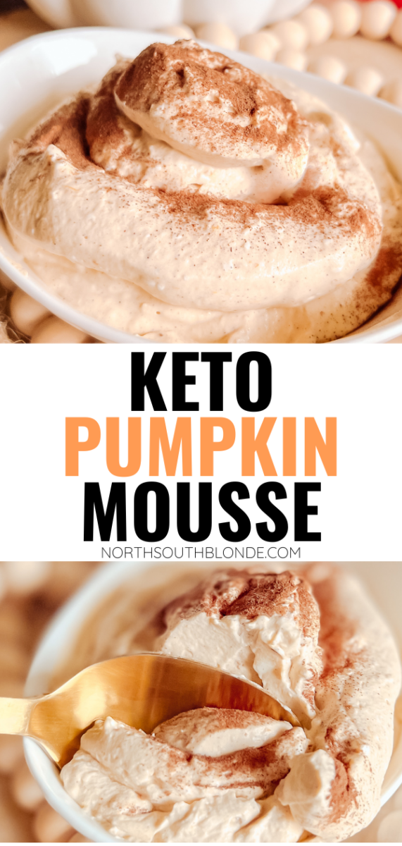 This absolutely scrumptious pumpkin mousse is high protein and keto friendly. Pumpkin spice, light, fluffy, creamy and irresistible! Healthy Snack | Healthy Dessert | Pumpkin Spiced | Whipped Dessert | Keto Dessert | Keto Snack | Ketogenic | Easy Recipe | Pumpkin Dessert | Gluten-Free | Low Carb | Sugar Free | No Sugar | Pumpkin Cheesecake | Fall Recipe |