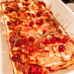 Cranberry rosemary chicken one pan main dish Christmas dinner recipe that's easy and healthy. Gluten-free, keto, low carb, paleo & whole 30. Dinner | Mains | Oven Baked | Roasted Chicken | One Pan | One Pot | Easy Healthy | Chicken Casserole | Christmas Chicken |