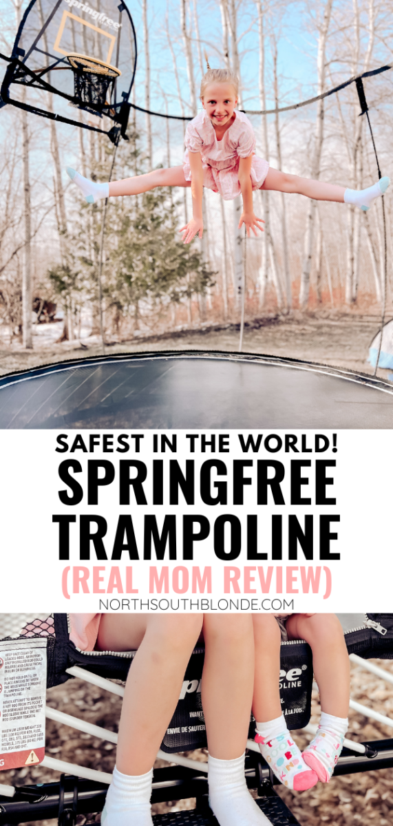 A review of the safest trampoline in the world, Springfree trampolines get kids outdoors, active, and making memories all summer as a family. Family Fun | Outdoors | Activities | Exercise | Backyard Fun | Birthday Parties | Movie Night | Camping | Summertime | Sumer Fun | Children | Motherhood | Parenting | Summer Ideas | Safety | Safest |