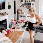 a busy mom cleaning the house with a Tineco Pure ONE S15 Pro Cordless Vacuum