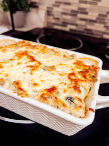 This easy Mushroom Spinach and Artichoke Dip is hearty, satisfying, and made with only a few ingredients. Creamy and delicious, serve as an appetizer or the perfect low carb, keto snack.