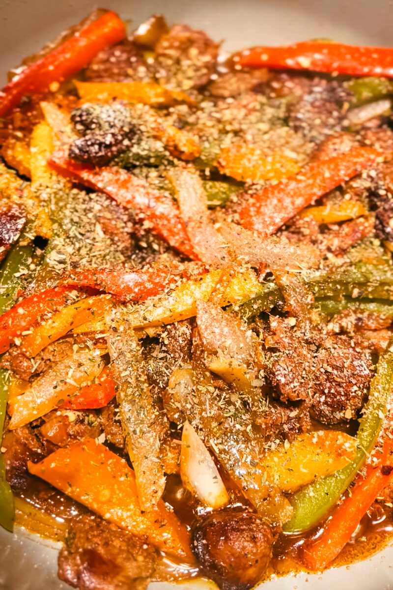 This Italian Sausage and Peppers recipe is full of flavour and an easy one pan dinner. Gluten-free, low carb, keto, paleo, and whole 30. Easy Dinners | One pot | One Pan Dinner Recipes | Main Dish | Easy Dinner Recipes | Easy and Healthy | Family Dinner | Italian Dishes | Italian Cooking | Vegetables | High Fibre | Easy Dinner