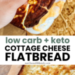 This delicious, low carb cottage cheese flatbread can be used for sandwiches or pizzas. No flour, gluten-free, keto, and high protein. Keto sandwich | Wraps | Lunch | Brunch | Pizza Crust | Low Carb Flatbread | Keto Sandwich Bread | Easy and Healthy | Cottage Cheese Recipe | High Protein Recipe