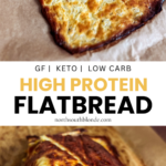 This delicious, low carb cottage cheese flatbread can be used for sandwiches or pizzas. No flour, gluten-free, keto, and high protein. Keto sandwich | Wraps | Lunch | Brunch | Pizza Crust | Low Carb Flatbread | Keto Sandwich Bread | Easy and Healthy | Cottage Cheese Recipe | High Protein Recipe