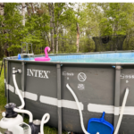 Heavy duty Intex Ultra XTR sand filter system and galvanized steel frame