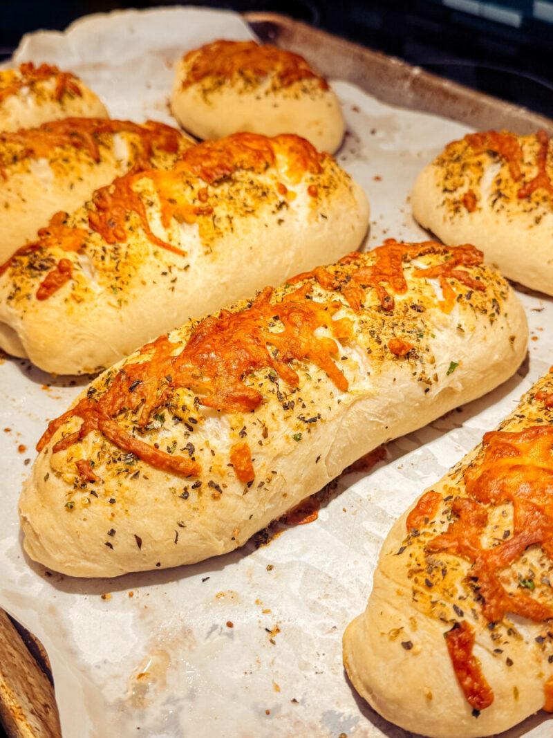 Italian Herb and Cheese Homemade Sub Buns