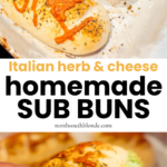 Italian Herb and Cheese Homemade Sub Buns